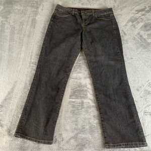 Talbots Jeans Womens Size 12p/31 Black Denim‎ Petite Heritage Straight Stretch